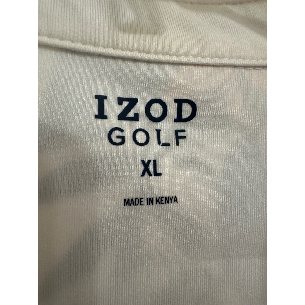 IZOD Golf Mens XL‎ Tropical Floral Palm Print Performance Polo Shirt Blue Green - Picture 7 of 7